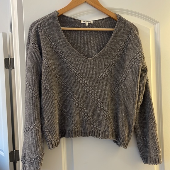 NWOT Rag Poets gray sweater - Picture 2 of 3
